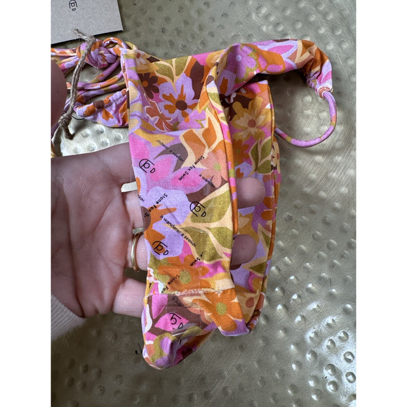 NWT Stone Fox Swim River Bottom Retro Pop XL Pink Floral Boho Hippie Modern XL - Picture 5 of 7